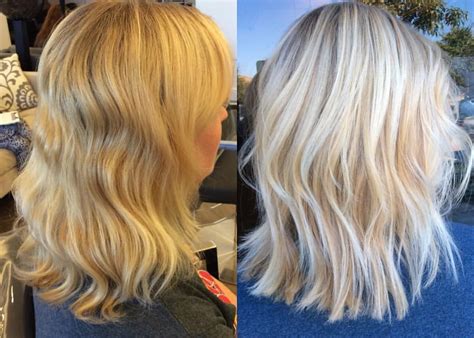 From A Brassy Blonde To A Modern Bright And Icy Highlight Brassy Blonde Grown Out Blonde