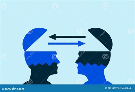 Exchange Between Human Heads Concept Idea Of Exchanging Information And