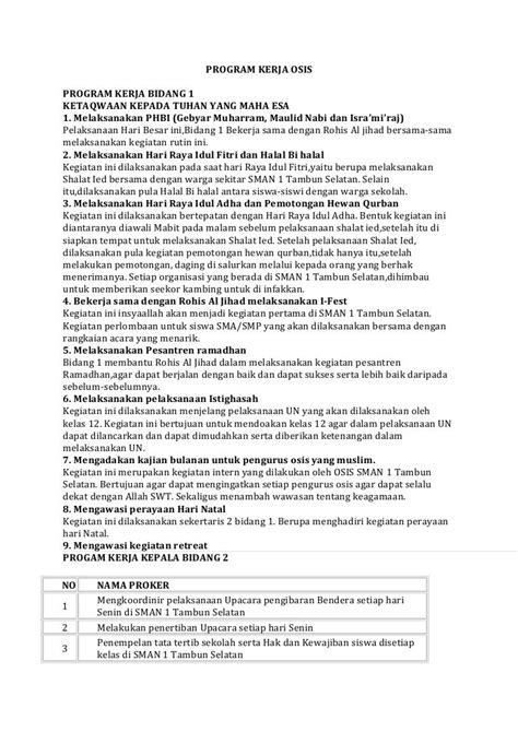 Program kerja osis