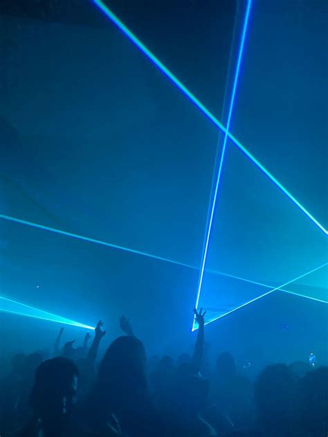 Epic Blue Laser Show At Rave Party