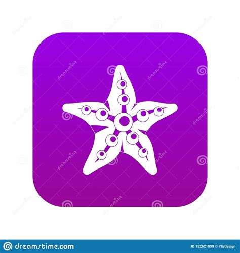 Starfish Icon Digital Purple Stock Vector Illustration Of Bumpy