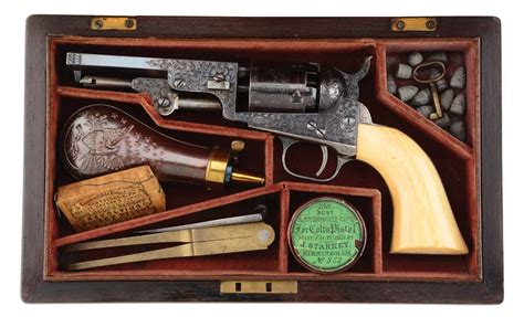 Lot Detail A Fine Rare Deluxe Cased And Factory Engraved Colt 1849