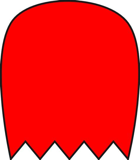 Red Pacman Ghost 1 Clip Art at Clker.com - vector clip art online png image