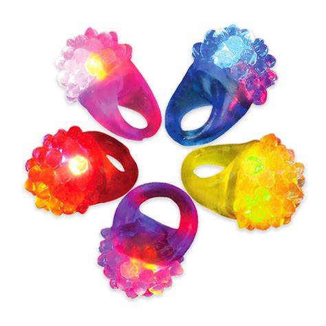 Novelty Place Party Stars Flashing Led Bumpy Jelly Ring Light Up Toys