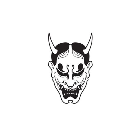 Japanese Demon Oni Mask Logo Design Vector Illustration 8659507 Vector
