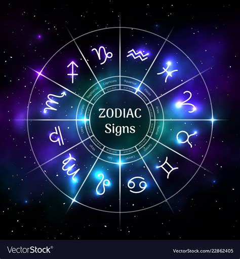 Zodiac Signs Astrological Symbols In A Light Circle Vector Stock 96b