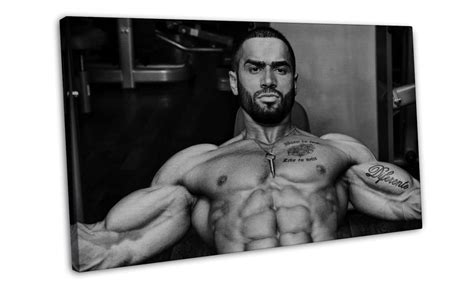 lazar angelov bodybuilding muscle man wall decor 20x16 inch framed canvas print