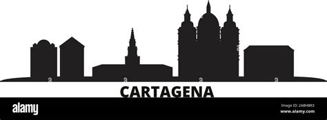 Colombia Cartagena City Skyline Isolated Vector Illustration Colombia