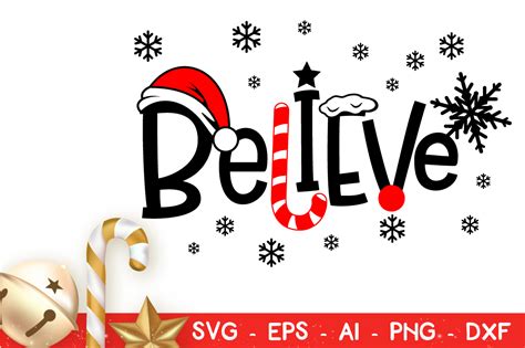 Believe Christmas Svg Cut File Vector Graphic By Kreationskreations