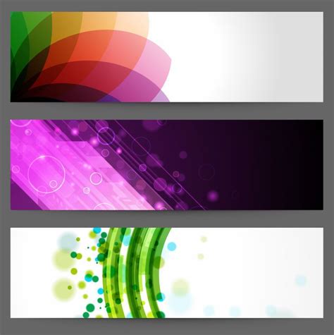 3 Abstract Creative Banner Layouts Vector Download