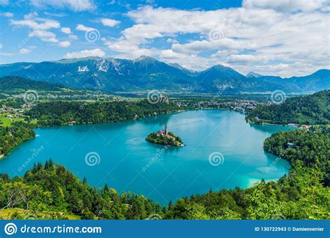 Lake Bled Panorama Of The Slovenia Icon Stock Image Image Of Holid