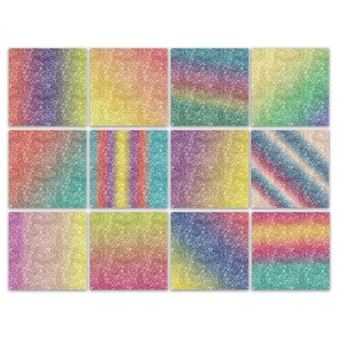 Rainbow Glitter Digital Paper Textures 2 Graphic By Oldmarketdesigns