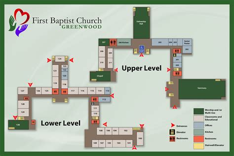 Building Map First Baptist Church Greenwood