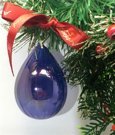 Swirl Straight Egg Ornament Blue Artifactually