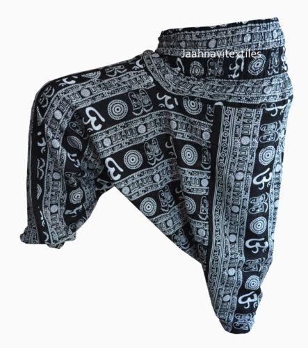 Beautiful Indian Baggy Gypsy Harem Pants Yoga Men Women Cotton Om Print