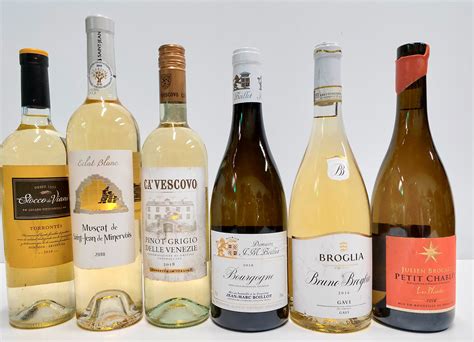 Six Assorted Foreign White Wines From Italy France And Argentinia 750ml