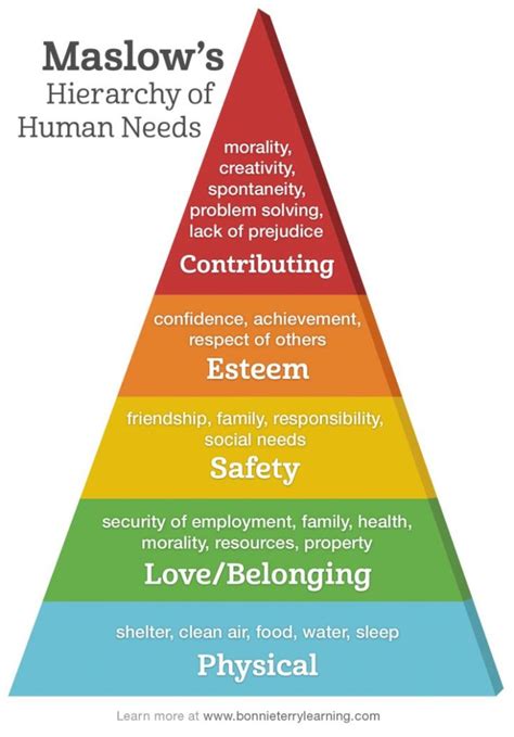 Psychology Infographic Maslow Hierarchy Of Basic Human Needs