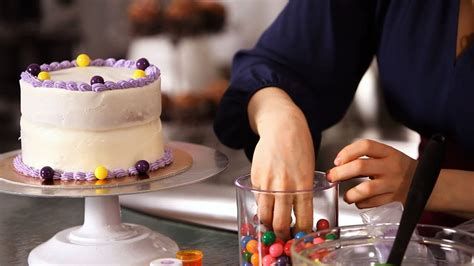 How to Decorate Birthday Cake w/ Candy | Cake Decorating - YouTube
