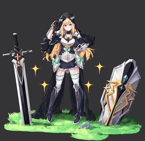 Safebooru 1girl Absurdres Armor Armored Boots Blonde Hair Boots Collarbone Commentary