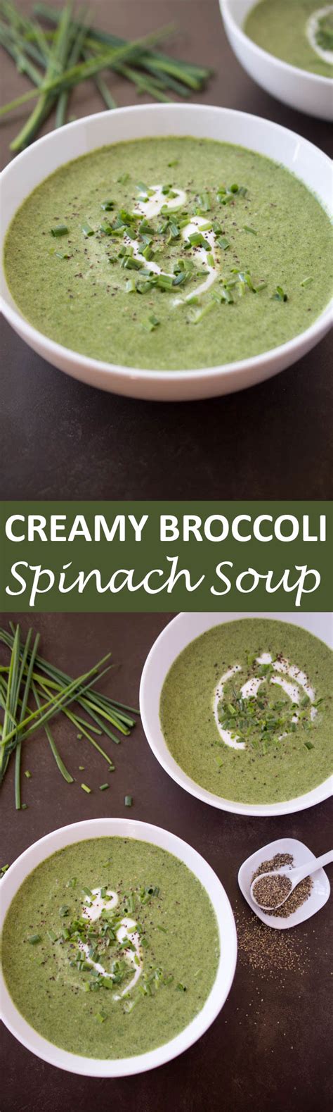 Creamy Broccoli Spinach Soup With Greek Yogurt Recipe Spinach