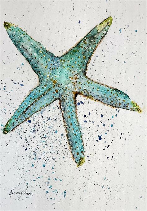 Starfish Watercolor Painting Sea Star Painting Sea Life Fine Etsy