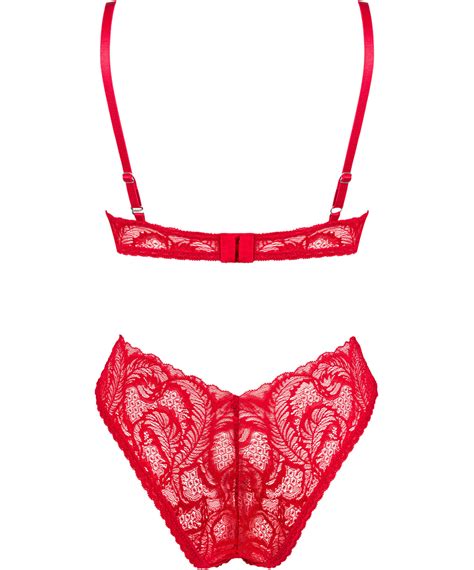 Obsessive Atenica Red Lace Lingerie Set Sexystyleeu