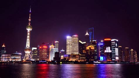 Download Wallpaper 1920x1080 China Shanghai Night City City Lights