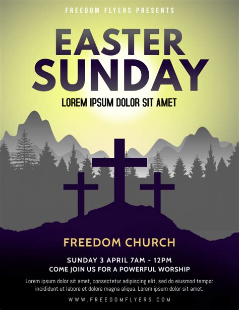 Easter Sunday Service Flyer Template Design Postermywall