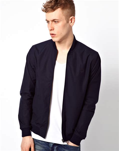 Lyst Fred Perry Laurel Wreath Bomber Jacket In Blue For Men