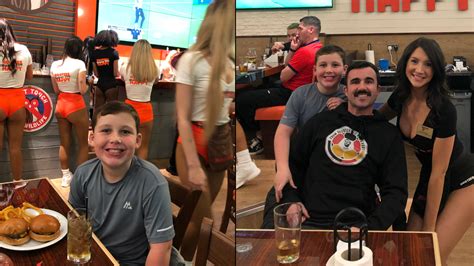 Dad Takes His Nine Year Old Son To Liverpool Hooters After He Gets Good