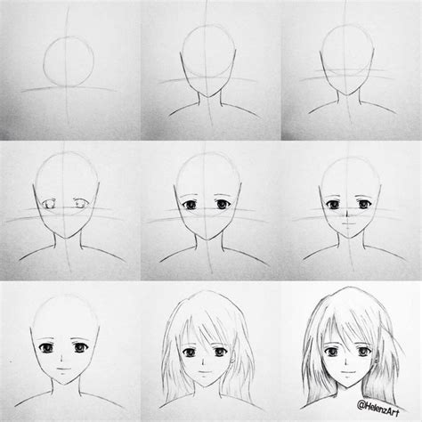 Use the vertical halfway point to center the nose on the head. Step by step tutorial on how to draw an Anime/Manga Girl ...