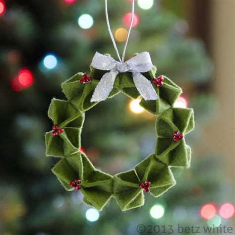 Felt Origami Wreath Ornament Pattern Bluprint Felt Christmas
