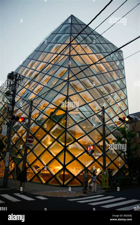 Prada Store Designed By Herzog And De Meuron Tokyo Japan Asia Stock