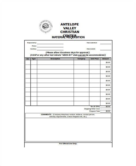 Purchase Requisition Form Templates 10 Free Xlsx Doc And Pdf Formats