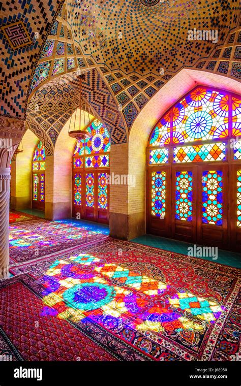 Colorful Nasir Al Mulk Mosque In Shiraz Iran Stock Photo Alamy