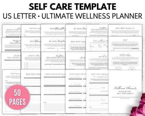 Self Care Template Wellness Planner Mental Health Journal Etsy Singapore