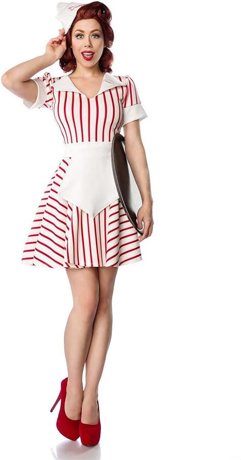 Fancy Dress Retro Costume ‘diner Waitress By Mask Paradise Pennant