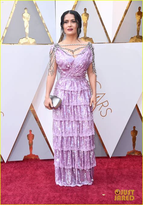 January 23, 2018 the race shapes up. Salma Hayek Poses in Purple on the Red Carpet at Oscars ...