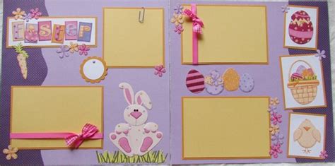 Easter 12x12 Premade Scrapbook Pages Bunny Eggs By Journeysofjoy