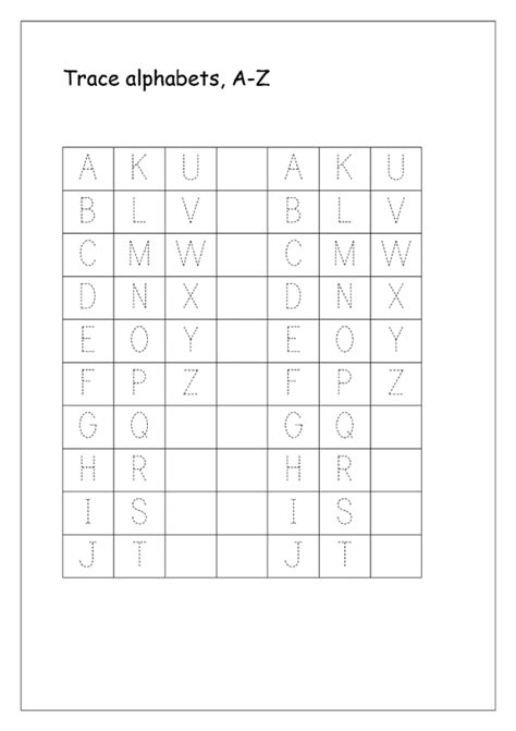 Traceable Alphabet Letters K5 Worksheets