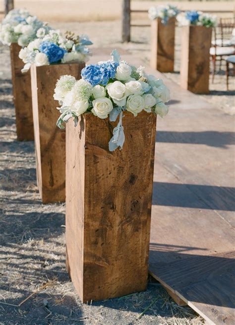 Choose from 10 different design and color options. Rustic ceremony flower pedestals.. | Wedding Flowers ...
