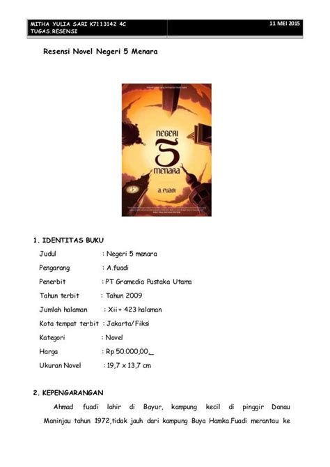 Resensi novel negeri 5 menara