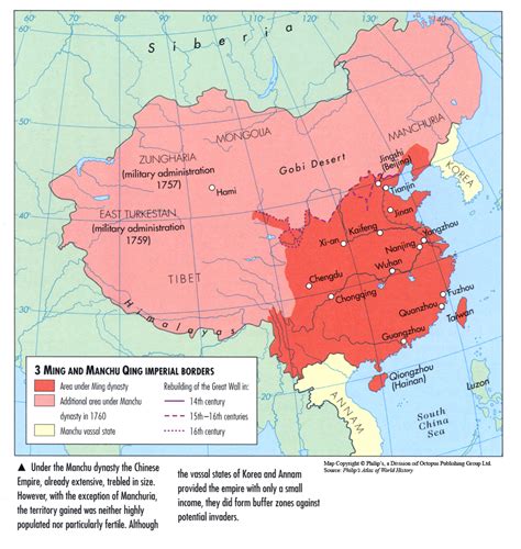 Ming And Manchu Qing Imperial Borders 14th Century To 1760 Mapping