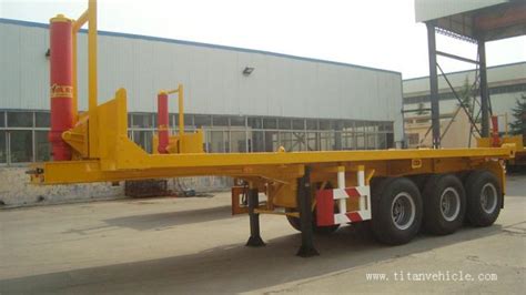 20ft 40ft Flatbed Dump Trailer Platform Container Transport Semi