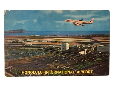 Honolulu International Airport Hawaii Hi Postcard Postmarked 1966 Ebay