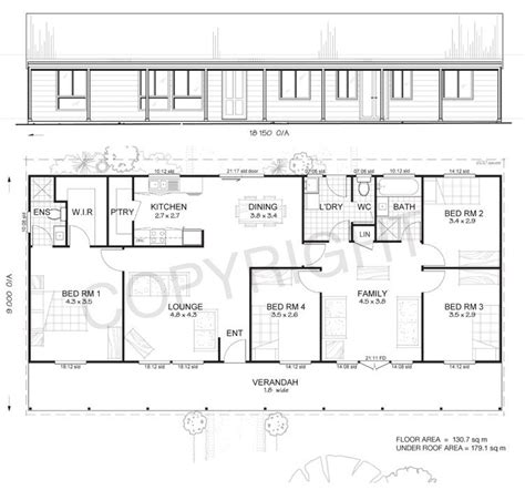 Metal Ranch House Floorplans Earlwood 4 Met Kit Homes 4 Bedroom