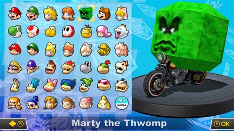 What If You Play Marty The Thwomp In Mario Kart 8 Deluxe Mushroom Cup Hd Youtube