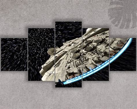 The Millennium Falcon 5 Piece Canvas Art Star Wars A New Etsy