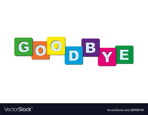 Word Goodbye Is Made Cubes With Letters Royalty Free Vector
