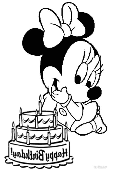 Baby Minnie Mouse Coloring Pages Cute Style | Educative Printable